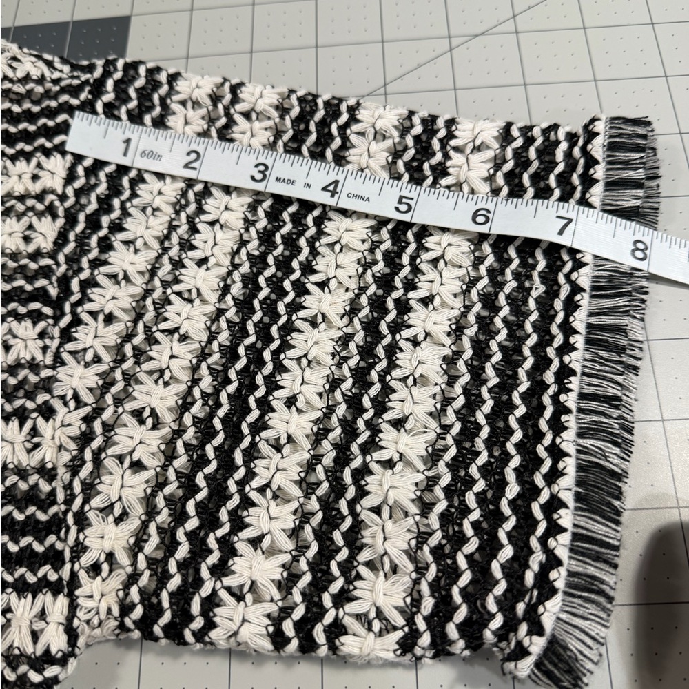 LOFT Women’s Black & White Striped Crocheted Top, Medium, Worn Once, Unlined - Picture 7 of 10